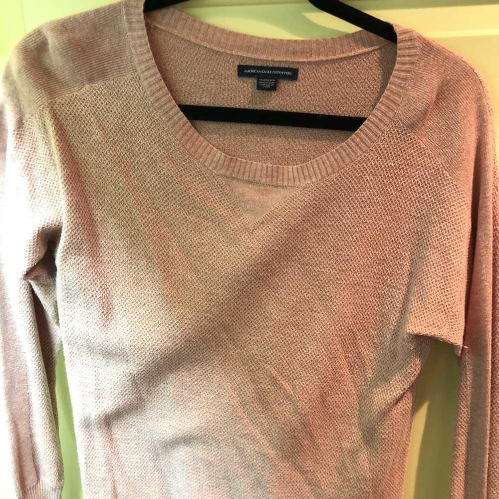 american eagle pink sweater